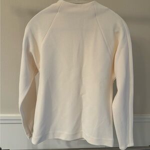 Club Monaco Cream Textured Long-Sleeve Top